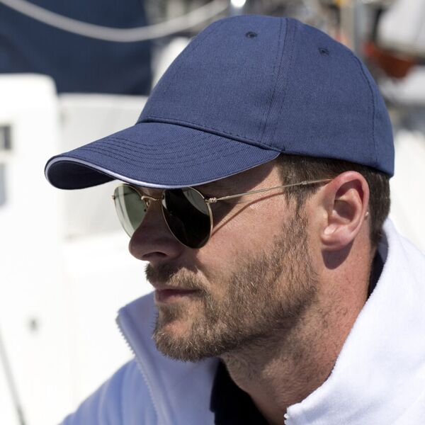 Memphis brushed cotton low-profile sandwich peak cap Thumbnail