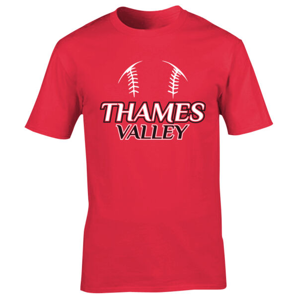Thames Valley Softball - Official Cotton T-Shirt RED Thumbnail