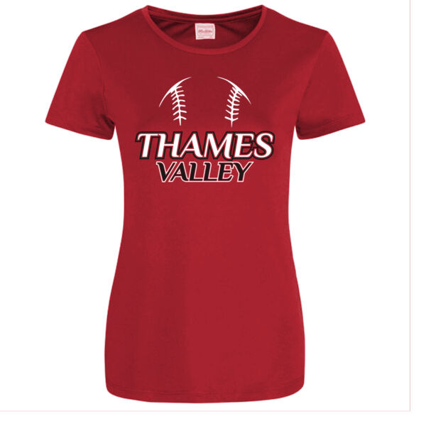 Thames Valley Softball - Women's Cool Sports T-Shirt RED Thumbnail