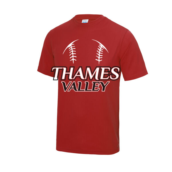 Thames Valley Softball - Kid's Cool Sports T-Shirt RED Thumbnail